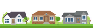 row of houses illustration smart choice realtors greenwood in